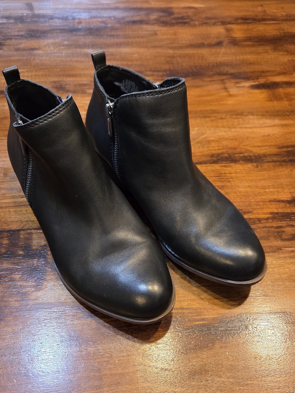 Lucky Brand Womens Ankle Boots 8.5 M Basel Booties Black Leather Boho Side Zip
